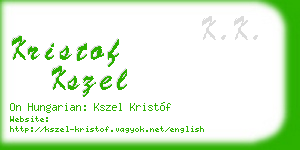 kristof kszel business card